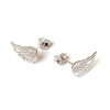srebrne rodowanw kolczyki sztyfty z motywem skrzydeł anioła - simple - permane biżuteria6