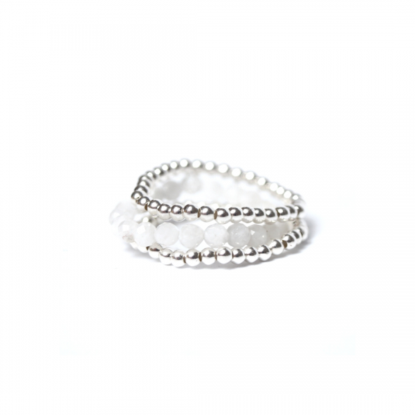 Komplet pierścionków z kamieniem księżycowym – PERMANE BIŻUTERIA – Simple 1
